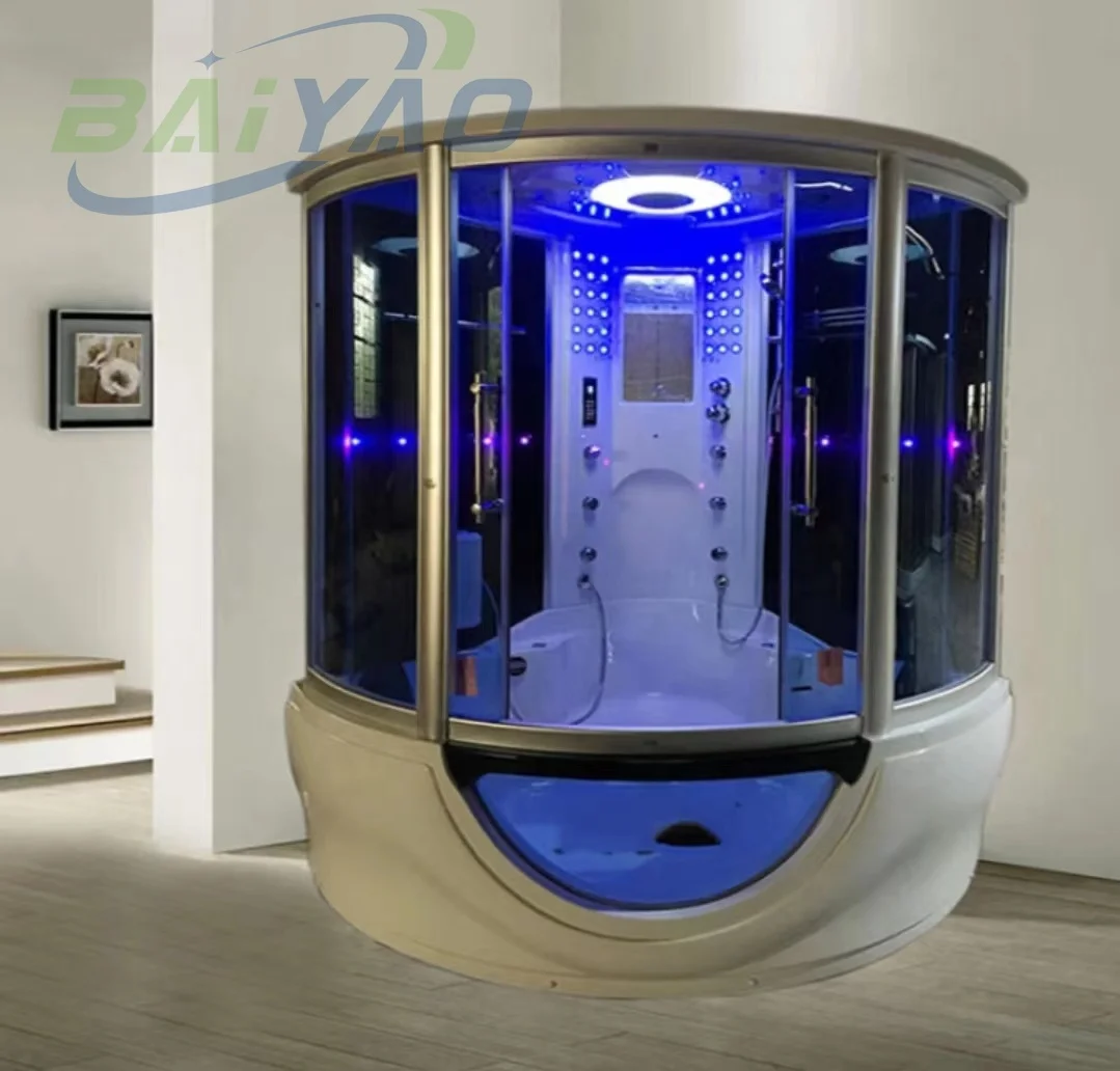 

Indoor Bathroom Luxury Automatic Steam Shower With Tub,Luxury Shower Steams Enclosed Whirlpool Bath Steam Shower Cabin