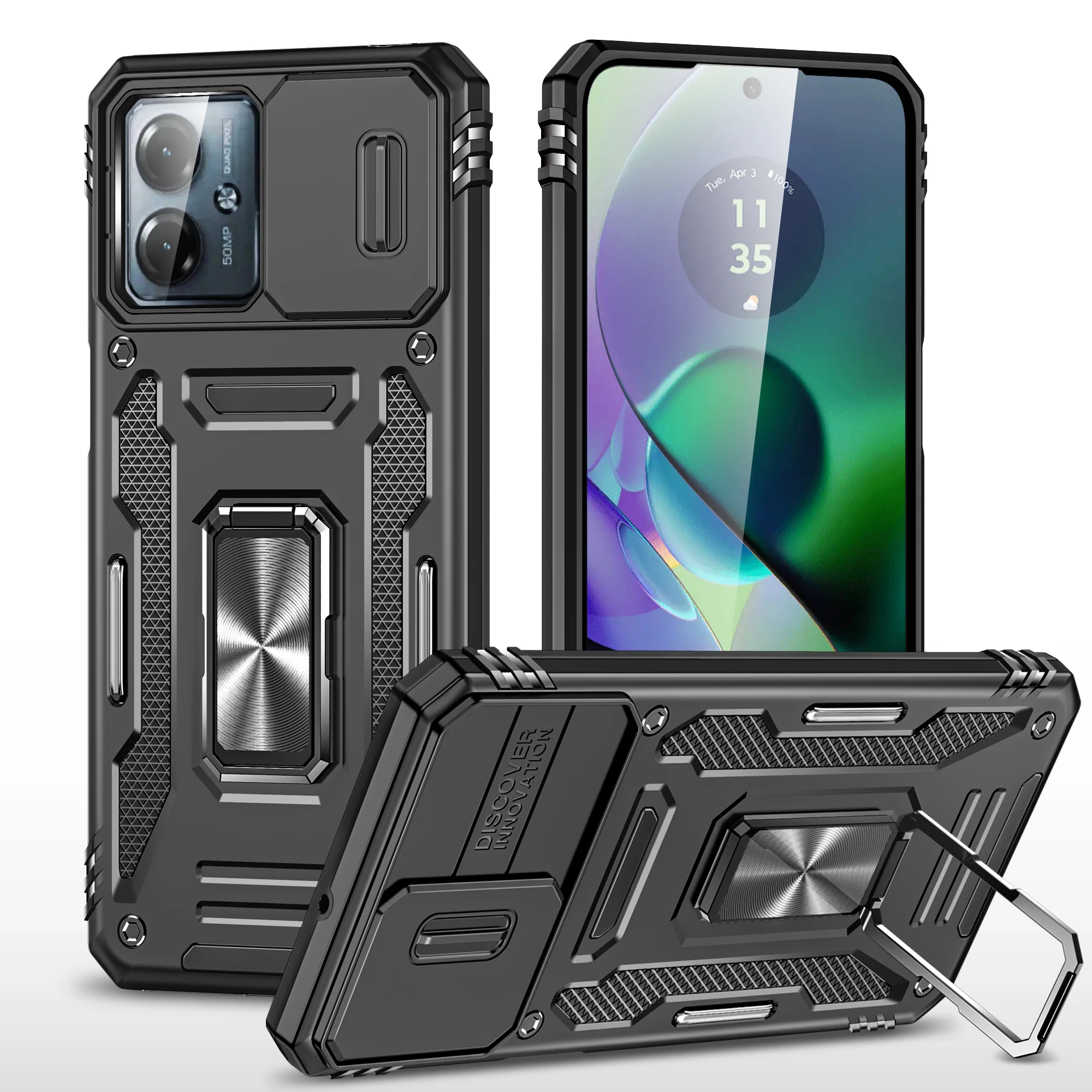 Heavy-duty Armored 2-in-1 Fall-proof Case MOTOROLA E22 E13 G13 G22 G32 G42 G53 G73 G14 G54 Edge40 Neo Ring Stand Phone Case