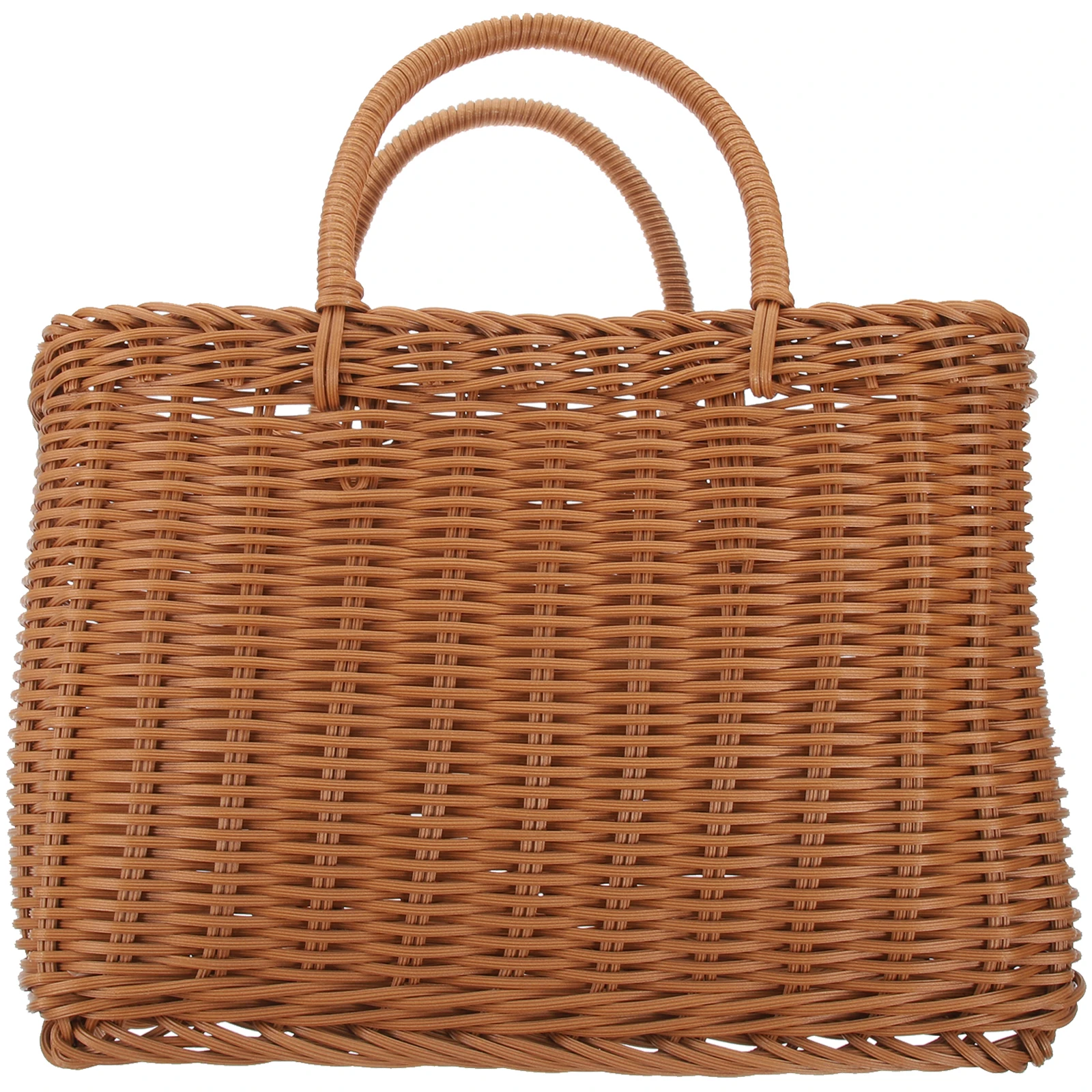 

Rustic Vintage Plastic Woven Storage With Handle Picnic Basket For Outdoor Portable Large Kids Fruit Vegetable Dessert