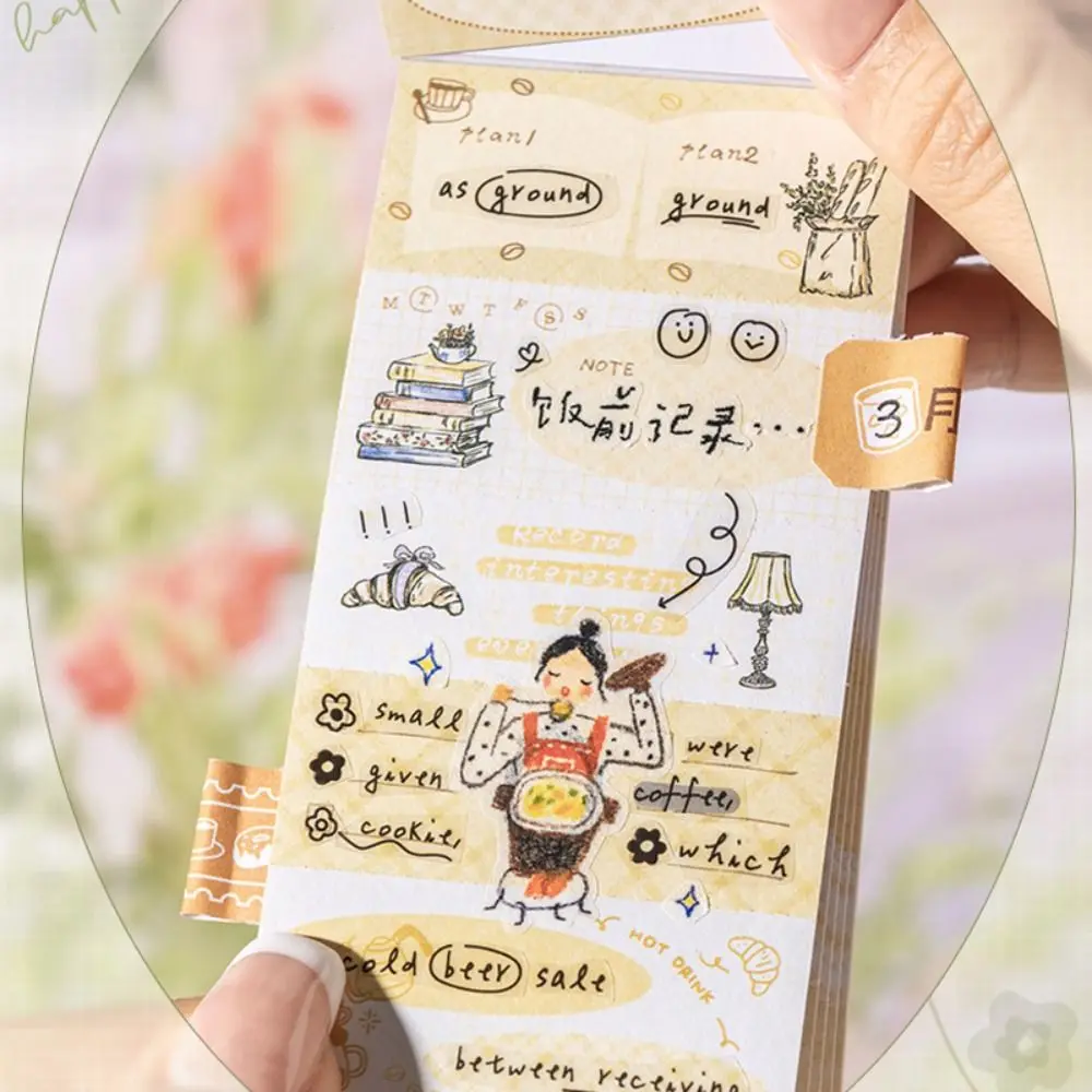 20Sheets Garden Journey Series Label Sticker Book Writable Surface DIY Memo Pads Cartoon Gift Decorative Paper Sheets