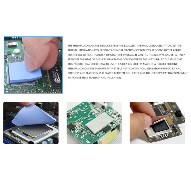 5 Pcs Silicone Thermal Conductivity Pad CPU GPU Heat Conduction Sheet 100x100x0.5mm 1.5w  M-K