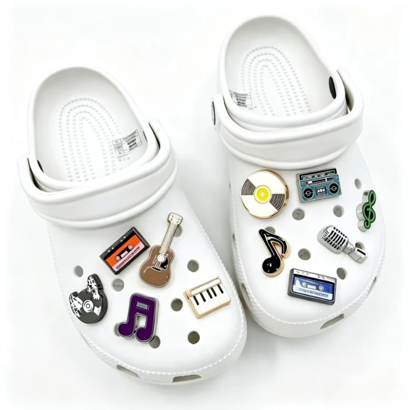 3D Musical Instrument Set Shoe Charms Accessories Piano Violin DIY Clogs Slide Sandals Garden Shoe Decoration Buckles Pins Gifts - view 3