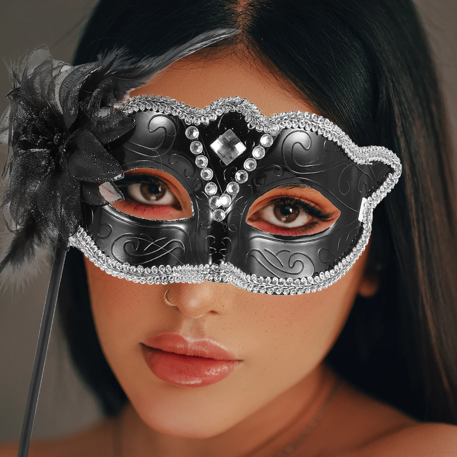 Masque de mascarade masque classique portatif pour Halloween anniversaire bal Mardi Gras accessoires masques de mascarade