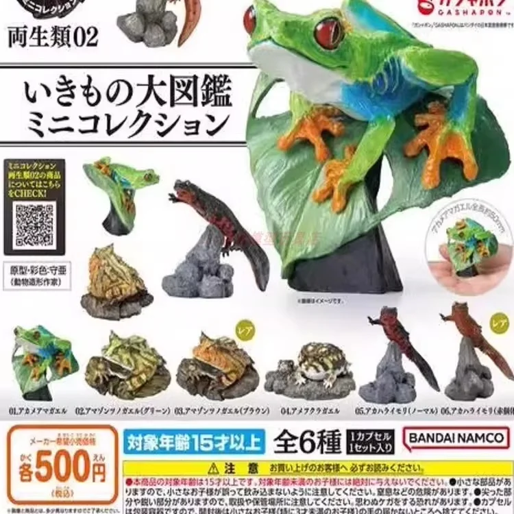 Figuras de Animales Anfibios Realistas de Bandai Namco, Originales, en Existencia, Vol.2, Juguetes de Cápsula Gachapon, Modelo de Salamandra con Cuernos