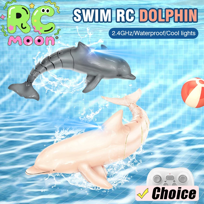 

Remote Control Dolphin Shark Animal Whale Spray Water Toy 2.4G Water Boat Ship Robots Fish Electric Toys for Kids Xmas Gifts
