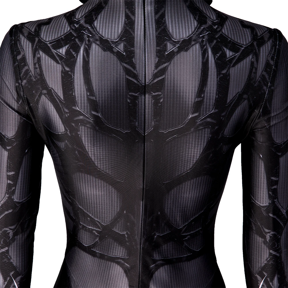 Halloween Dark Queen Cosplay Costume 3D Printed Elastic Jumpsuit Mask Full Set Black Woman Zentai Suit Outfit Custom Made