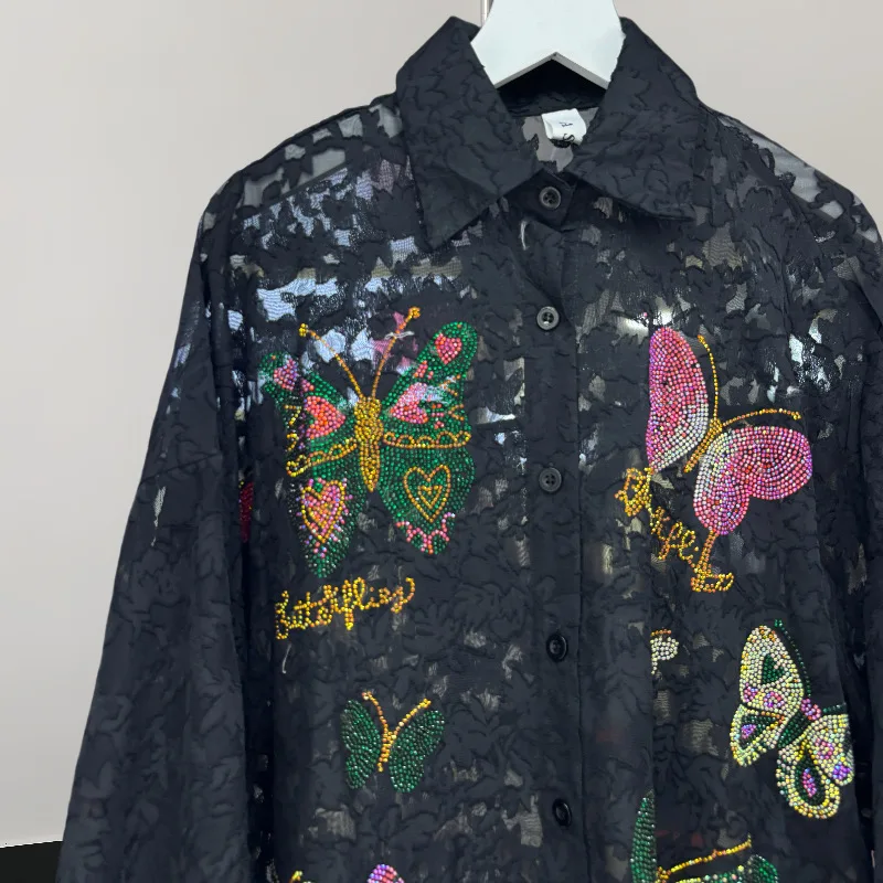 

Spring And Autumn Collar Single-Breasted Long Sleeve New Loose Fit Versatile Women's Mid-Length Shirt