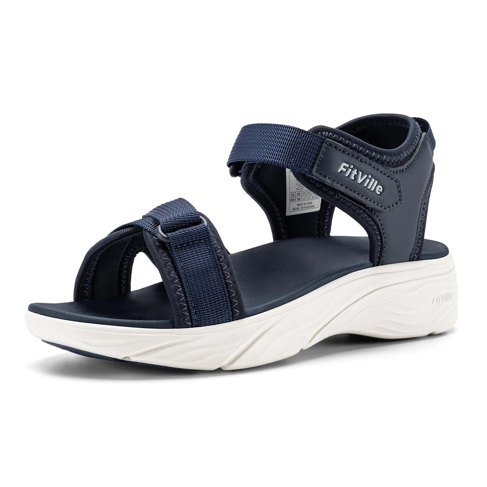 

FitVille Wide Summer Sandals For Women With Arch Support Lightweight Bohemian Casual Beach Sandals With Adjustable Strap