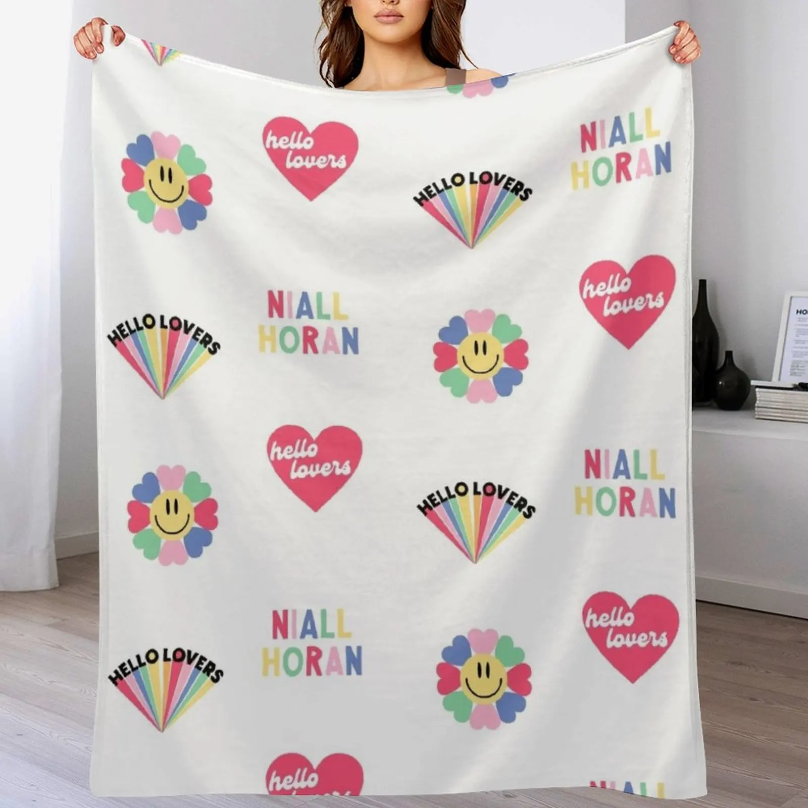 

Hello Lovers Niall Horan Pack Throw Blanket Beautifuls Cute Plaid valentine gift ideas Thermal Blankets