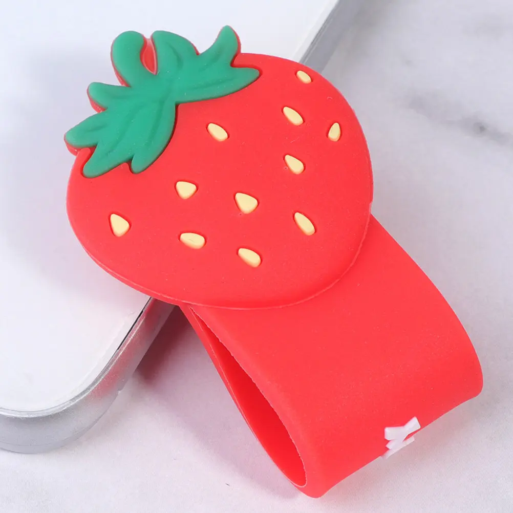 2Pcs Silicone Cable Winders Fruit Style Small Organizer Multipurpose Cable Tie for Home Office Desktop Data Cord Management