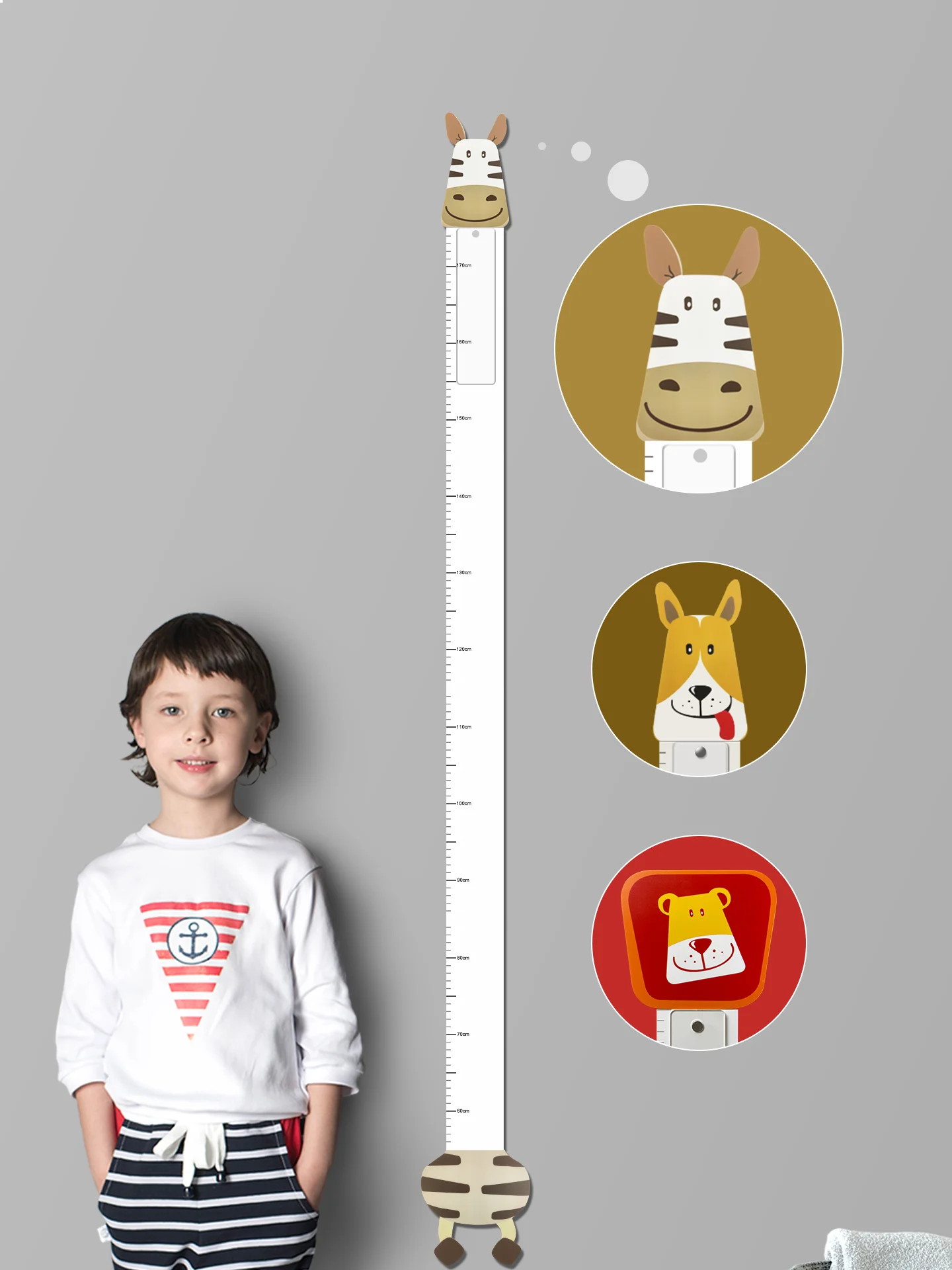 Cartoon height wall stickers can be written with acrylic for children's height measurement. rwithout damaging the wall