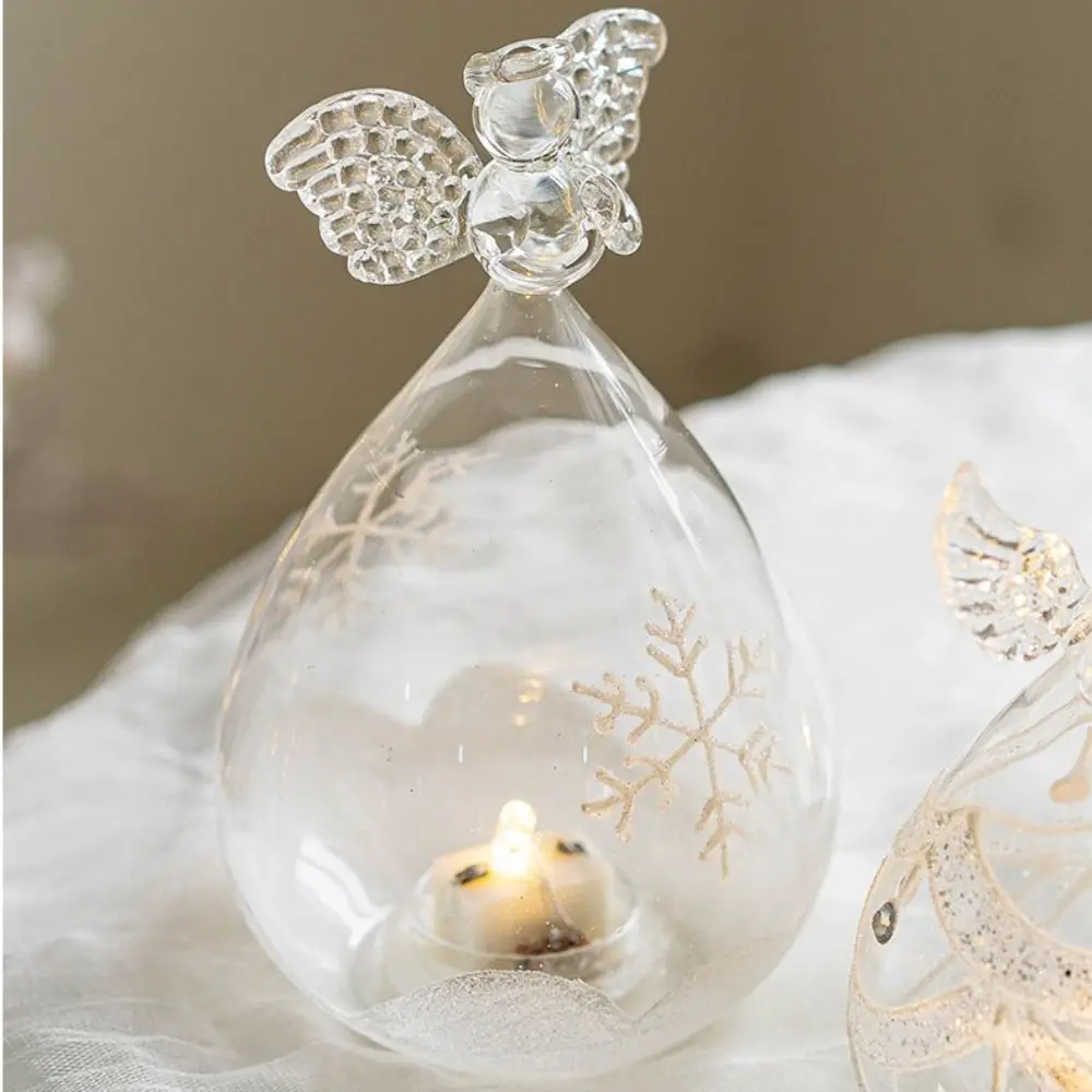 New Glass Angel Fairy Glass Light Transparent Fairy Design Kawaii Decor Ornaments Nordic Night Light Home Living Room - view 2