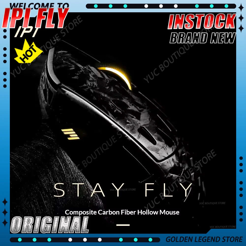 

NEW IPI FLY Carbon Fiber Wireless Mouse 8k PAW3950 3 Mode Bluetooth Dual Carbon Hollowed Out Gaming Esports Lightweight Mouse