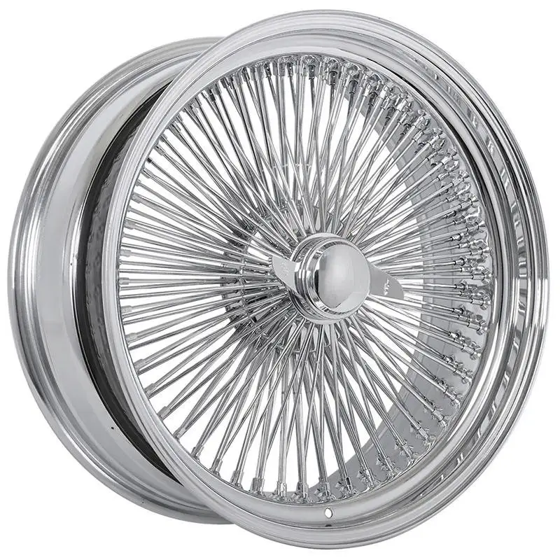 FOR Chrome Wheel Rim 13 14 15 16 17 18 20 22 24 Inch 72 100 150 Spokes Standard or Reverse Wire Wheels for Chevrolet Cadillac