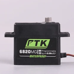 PTK 6820MG servo Metal gear 20kg HV High torque servo digital and stainless steel gear servo fixed wing robot DIY RC car 180°