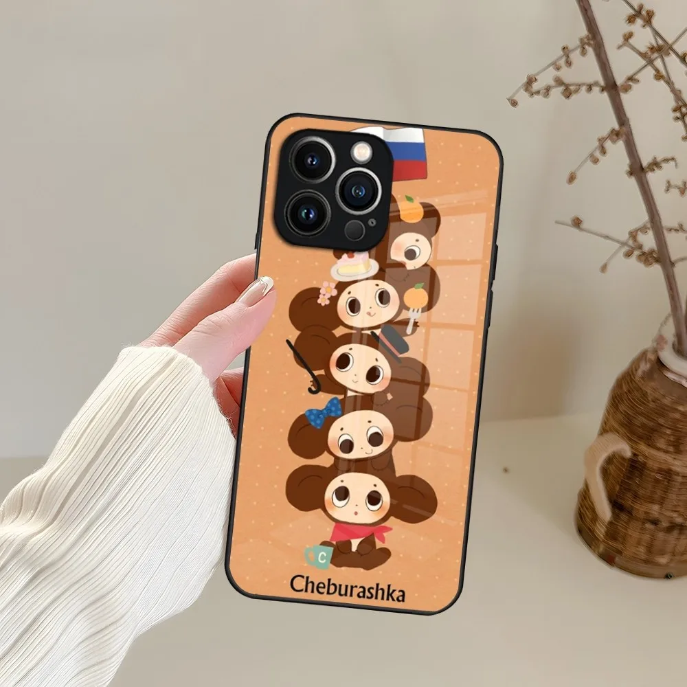 Custodia per telefono Cheburashka per iPhone 15 13 14 12 11 Pro XS Max Plus Mini X XR 8 7 6s SE2020 Coque in vetro temperato