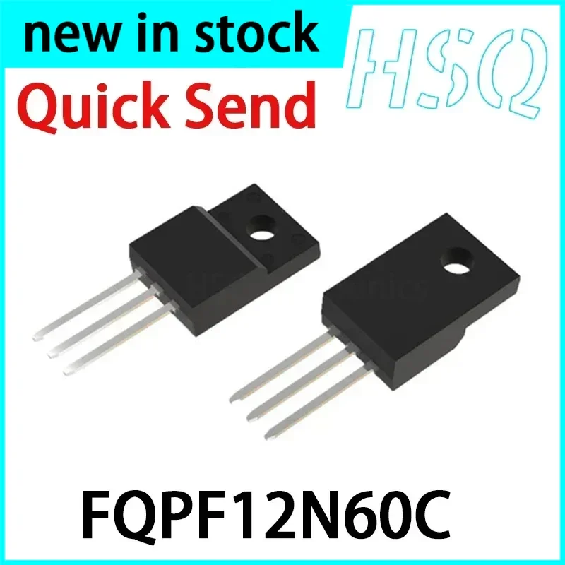 10PCS New FQPF12N60C 12N60 MOS Field Effect Tube Direct Insert Plastic Sealing TO-220F Spot