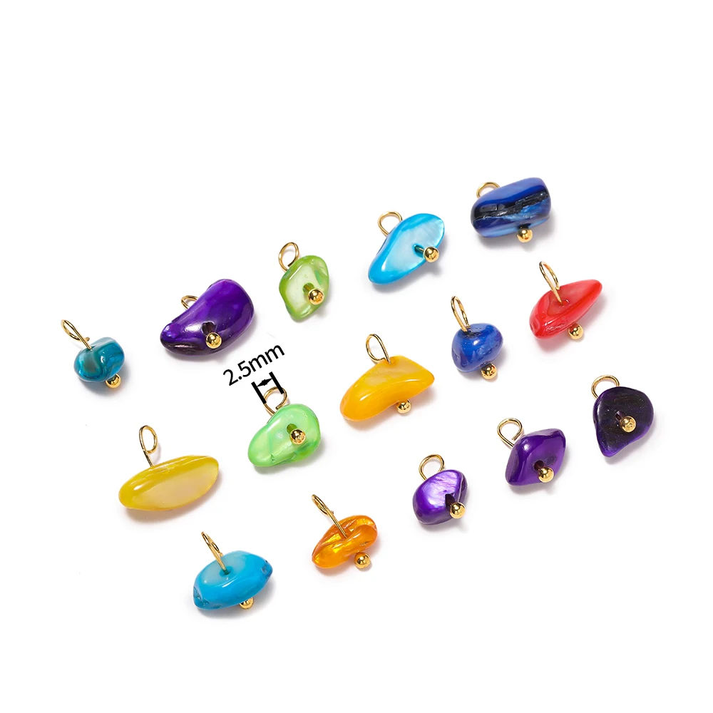 5Pcs colorful Broken Natural Stone Beads Pendant Charms Pendant DIY Bracelet Phone Chain For Jewelry Making Supplies ﻿
