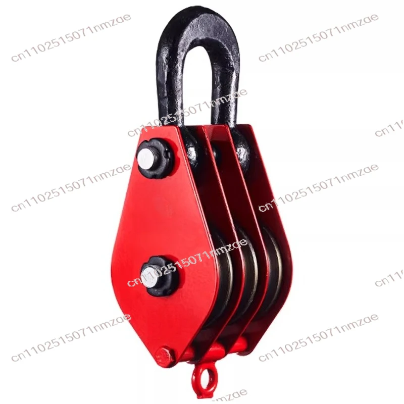 5T Labor-saving Hoisting Pulley Block Double Wheel Hook Movable Lifting Pulley