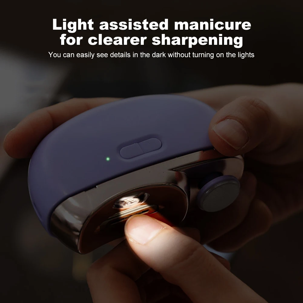 Automatic Fingernail Cutter USB Charging Electric Manicure Nail Trimmer Anti Splash Nail Trimmer for Children Adult Senior