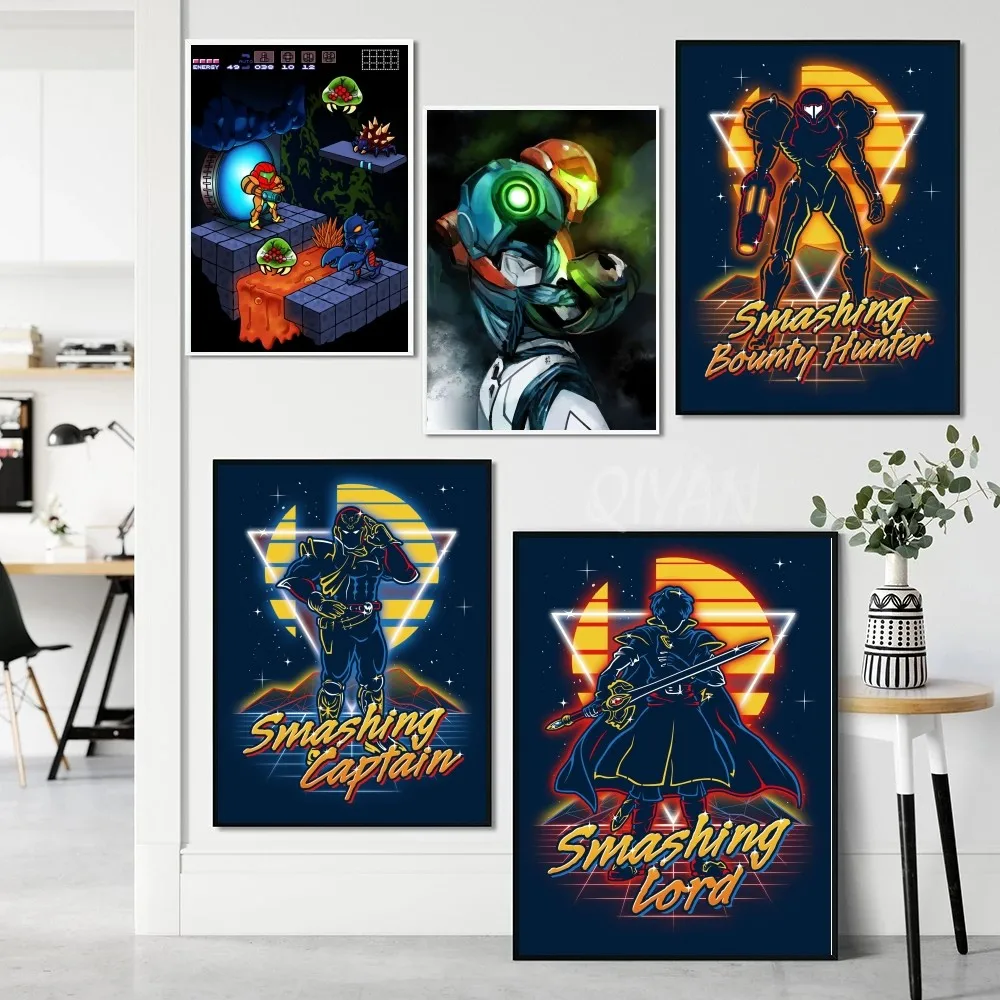 M-Metroid Samus Video Game Poster Paper Print Home Living Room Bedroom Entrance Bar Cafe Art Painting Decoration