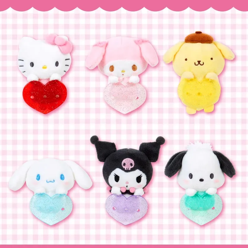 

Japan June Sanrio Custom Series Bar Brooch Pendant KITTY Melody Kuromi Cinnamoroll Pochacco Kawaii Anime Plush Toy for Girl Gift