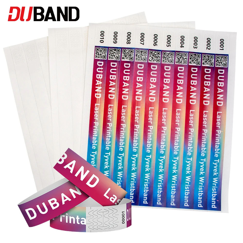 

600-1000Pieces of Personalized Printed Adhesive Tyvek Bracelets For Music Festivals Event,Tear-Resistant