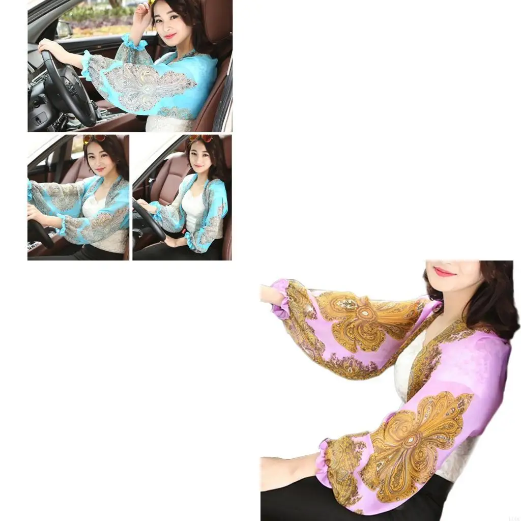 Cooling Sunproof Shawl Wrap Scarf for Women Outdoor Activity with Bells Sleeves Y166