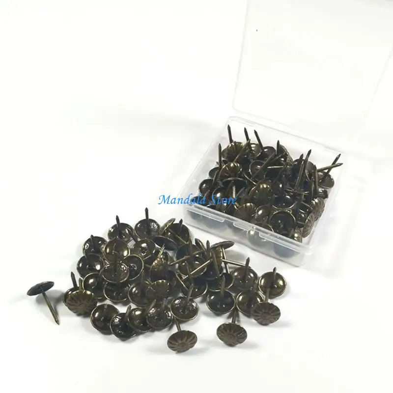 U2JC حزمة من 500 قطعة من دبابيس الإبهام ذات الرأس المسطح المطلية بالنيكل ديكور المنزل مستلزمات المكتب دبابيس ضغط مستديرة دبوس #3