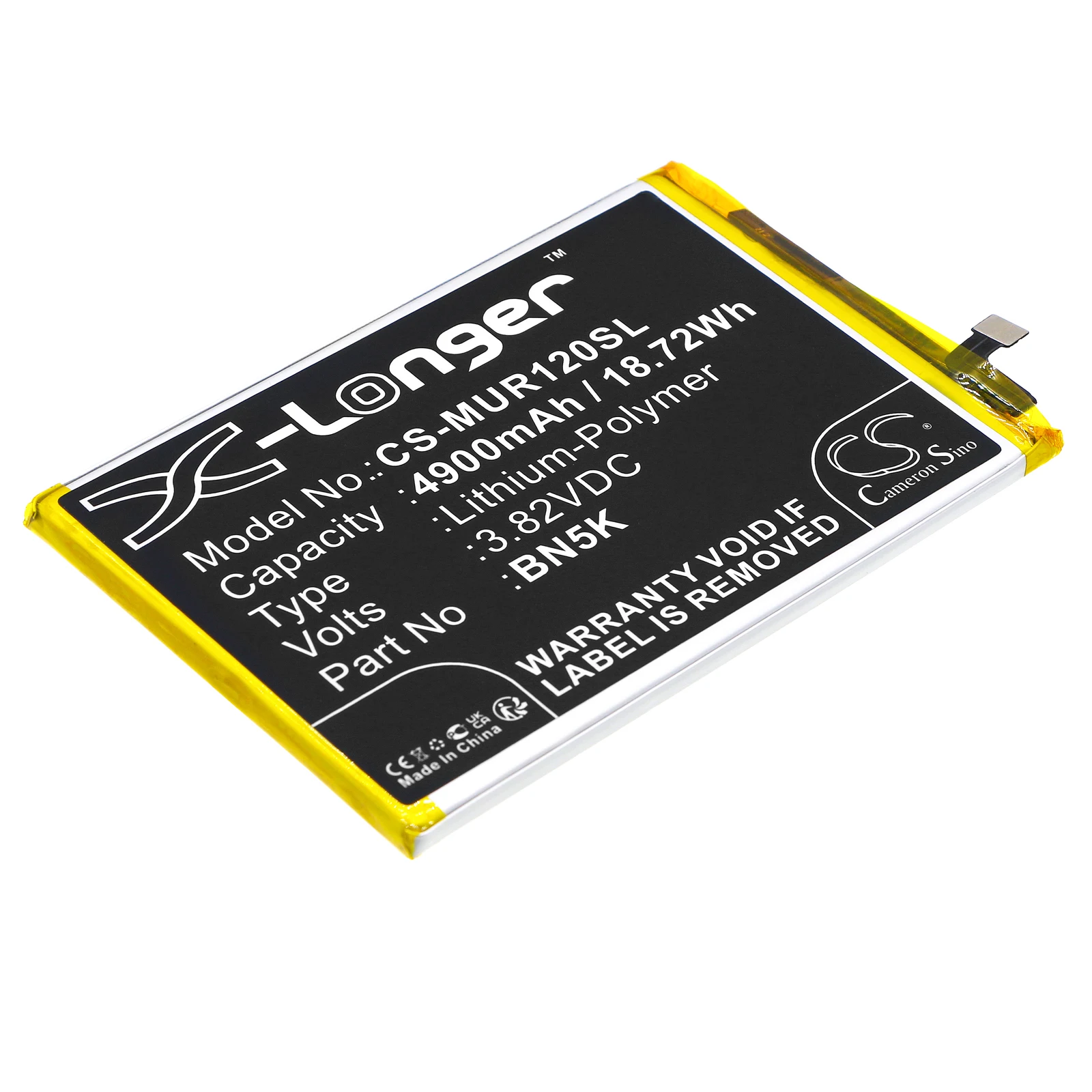 

Li-Polymer Mobile, SmartPhone Battery for Redmi, 3.82V, 4900mAh , Compatible Models: 22127PC95I, C55
