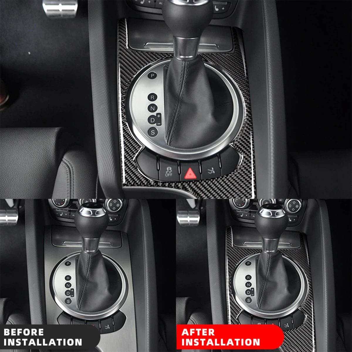 Car Interior Carbon Fiber Central Control Gear Panel Trim sticker For Audi TT 8n 8J MK1 Mk2 Mk3 2008-2014 Accesorios Para Auto