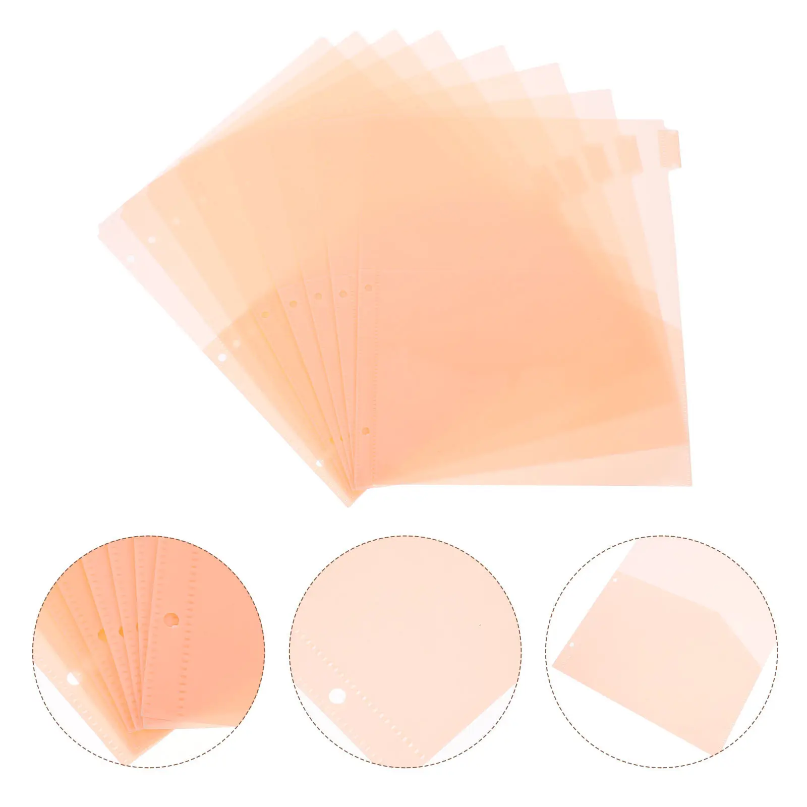 

8Pcs Plastic Divider Inserts with Front Pockets and Label Tabs for Three Ring Binders Document Sorting File Management Supplies