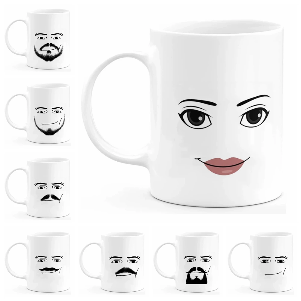 

Game Inspired man Face Mug Funny Men or Woman Faces Coffee Mug Cute Gamer Birthday Gift Back To School Mug