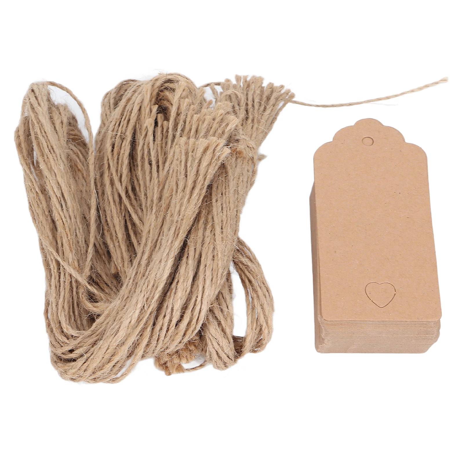 100 قطعة من علامات الورق من ورق الكرافت النظيف المُثبت مسبقًا على نطاق واسع مع بطاقات أسعار سلسلة مع سلسلة