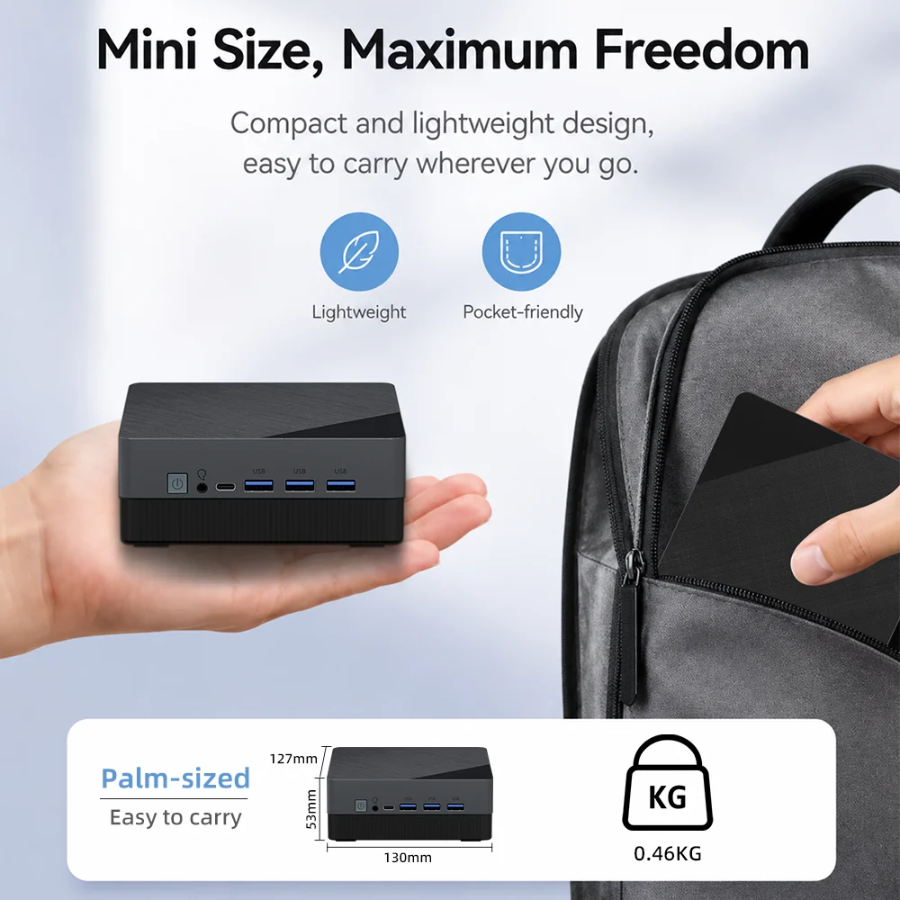 TexHoo Mini PC Intel I3 4th 4030U CPU 8G RAM 256G ROM Dual Display Double LAN Dual M.2 Windows 10 Desktop Computer WiFi5 BT4.2