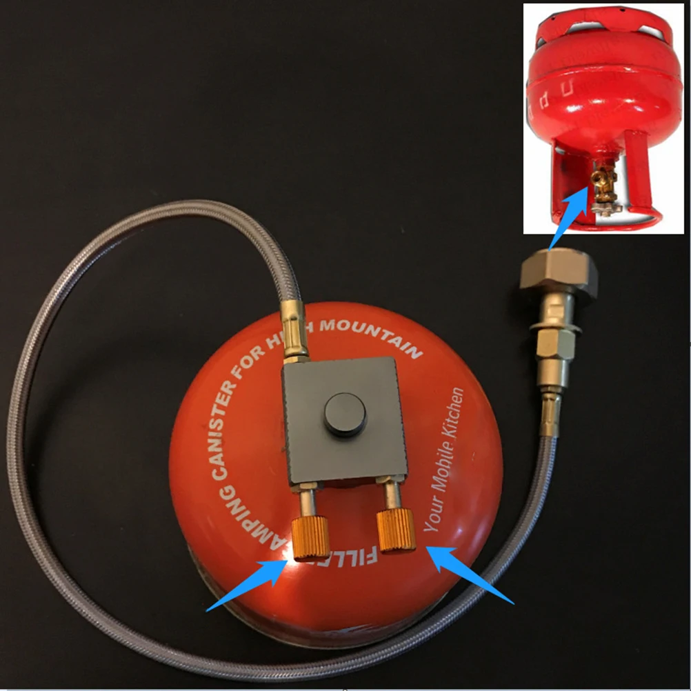 

Gas Camping Stove Portable Adapter Refill Outdoor Canisters Tank Inflation Valve