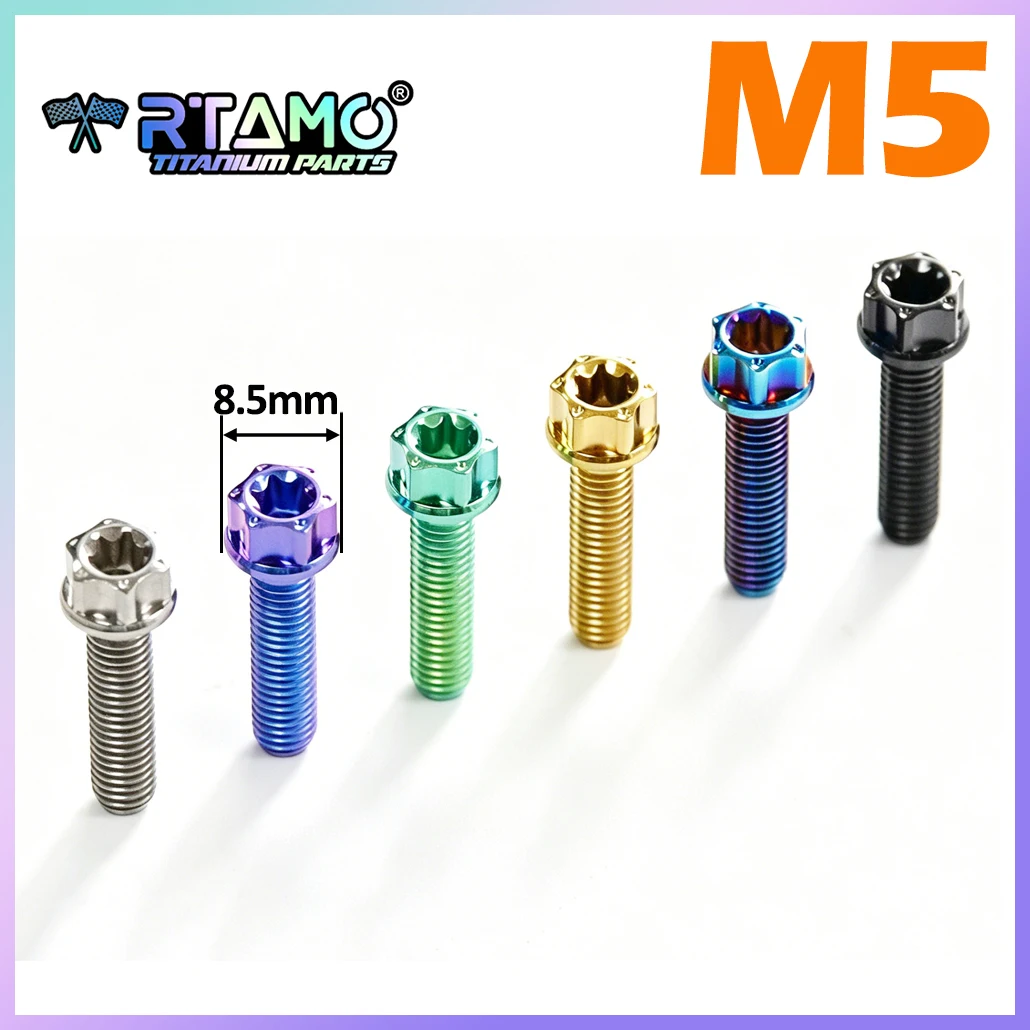 RTAMO Titanium Bolt M5X10/12/15/20/25/30 Torx Head for Motorcycle ABS Sensor Disc Oil Tank Handle Switch