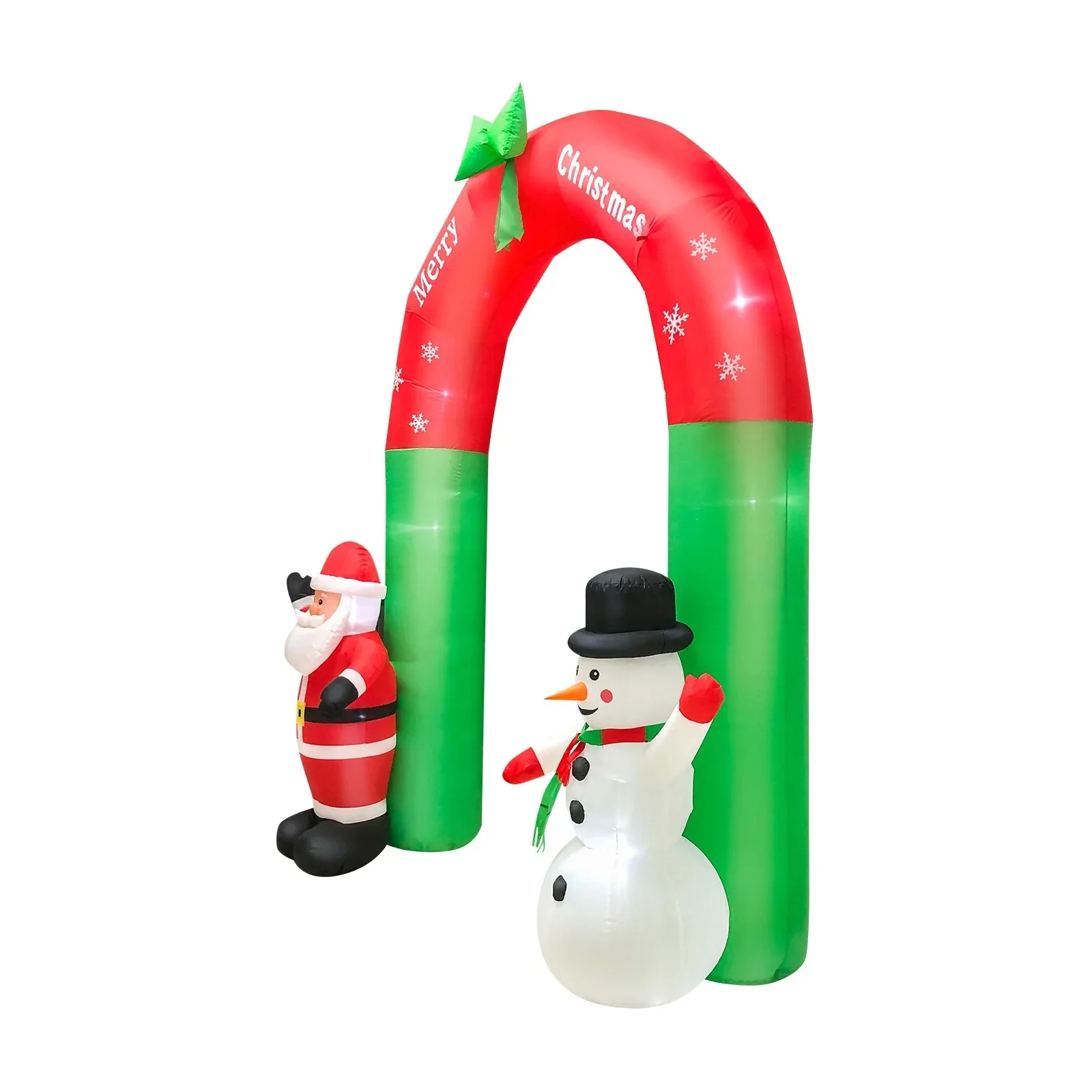 Christmas 2.4meters Inflatable Arch Decor Merry Xmas Courtyard Layout Props Inflatable Large Size Arch Santa Claus Snowman Props