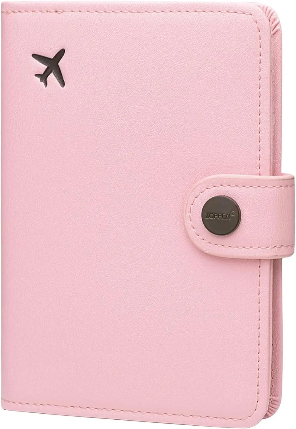 

Держатель для паспорта с защитой от RFID для женщин, дорожный кошелек с застежкой-кнопкой, розовый - надежный органайзер для документов
