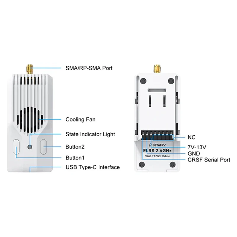 BETAFPV ELRS Nano V2 Micro TX Module 2.4G Micro-Nano Module Adapter for Racing Drone Quadcopter - Wireless Communication Module
