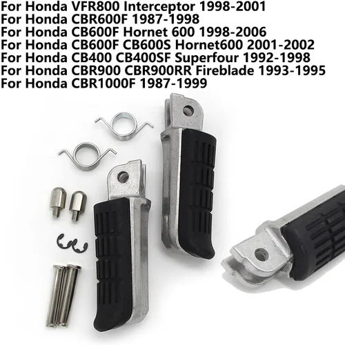 Pedales de clavijas delanteras para motocicleta, reposapiés para Honda VTR1000F VFR1200X DCT CBR250 CBR 250 CBR250R MSX125 Grom 125 NSR125R VFR800