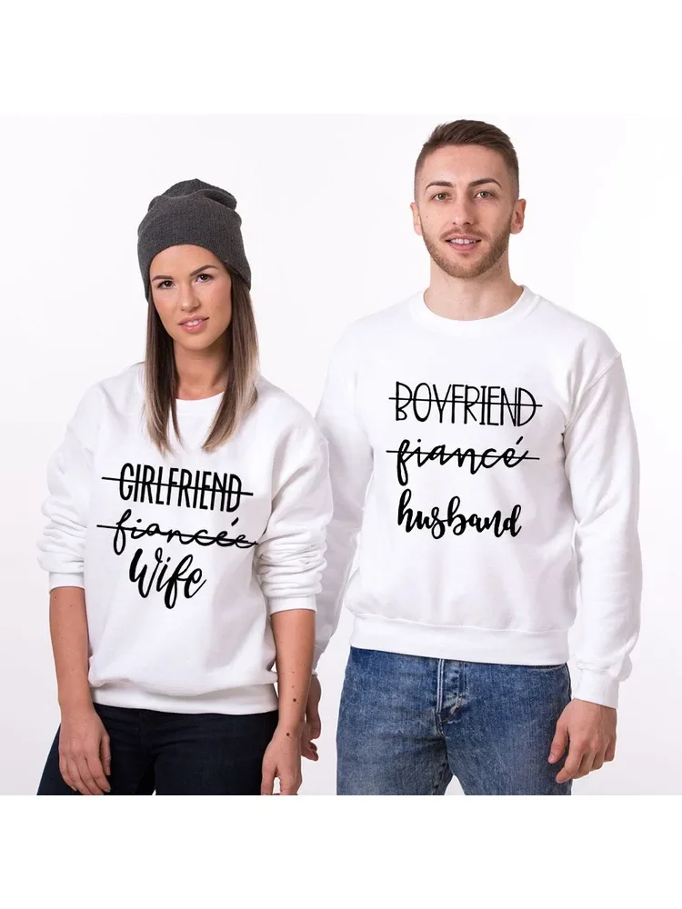 Autumn Winter Fashion Lovers Trendy Sweatshirt Girlfriend Boyfriend Fiance Fiancee New Couple Hoody Men Women Sweatshirt