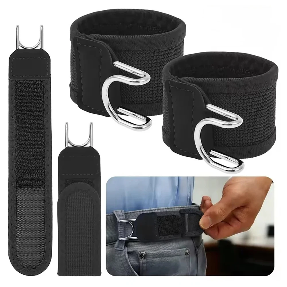 Functional Metal No Buckle Elastic Belt Hook Portable Velcro Waist Buckle Metal Hook Adjustable Elastic Waist Belt Outdoor Work