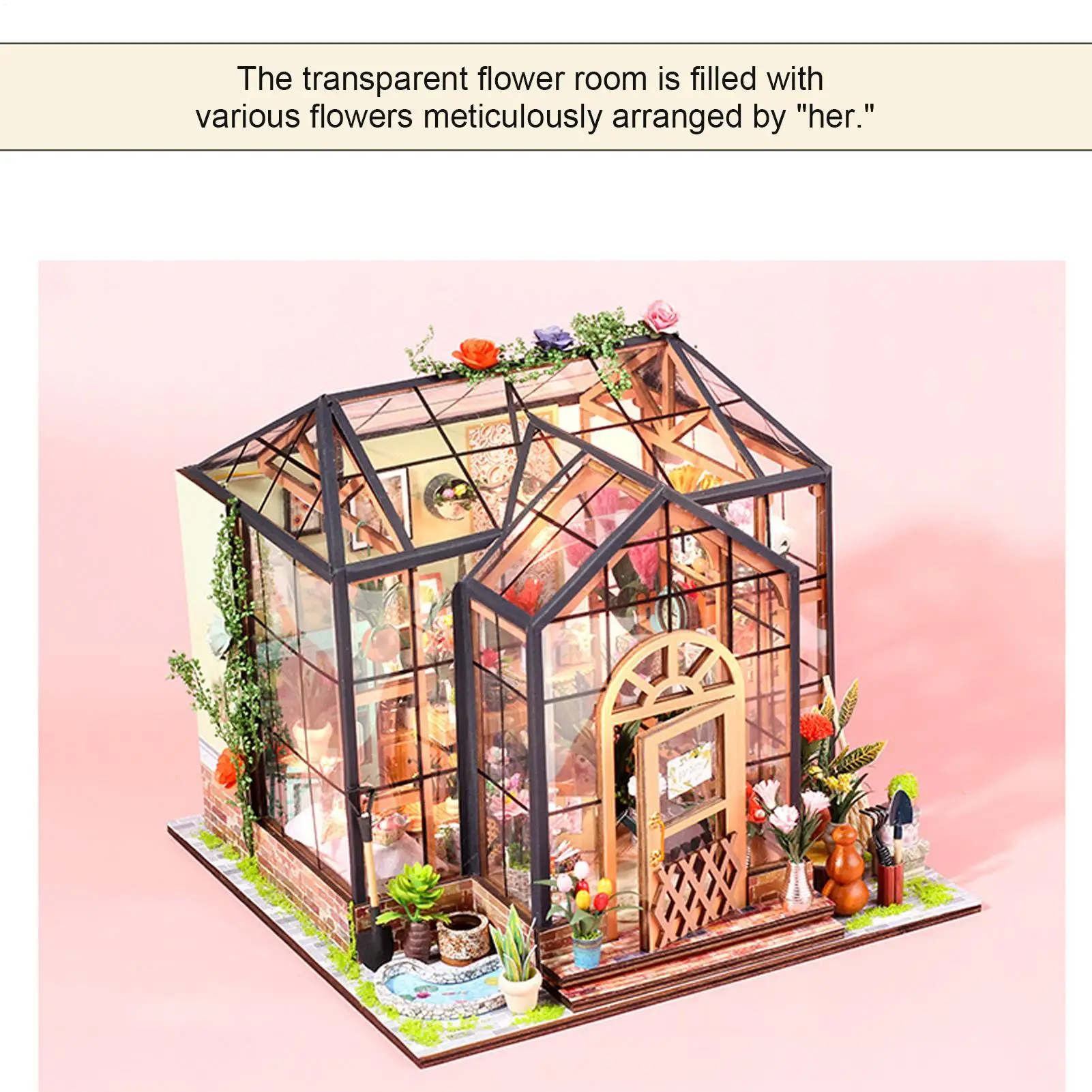 Kit de fabrication de maison Miniature avec meubles, modèle créatif en bois, serre, artisanat de bricolage pour projets d'adultes, artisanat de décoration de chambre