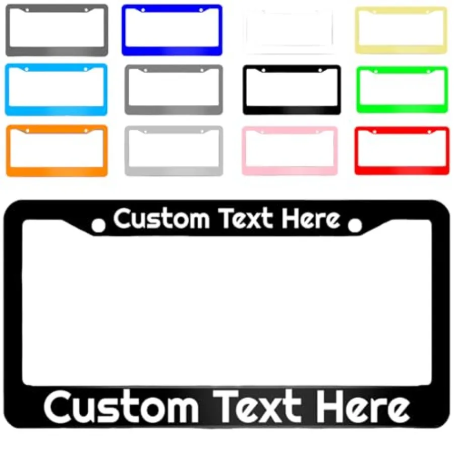 

Personalized License Plate Frame Custom License Plate Holder with Text Photo Logo Customized Aluminum Metal Car Tag Frames for