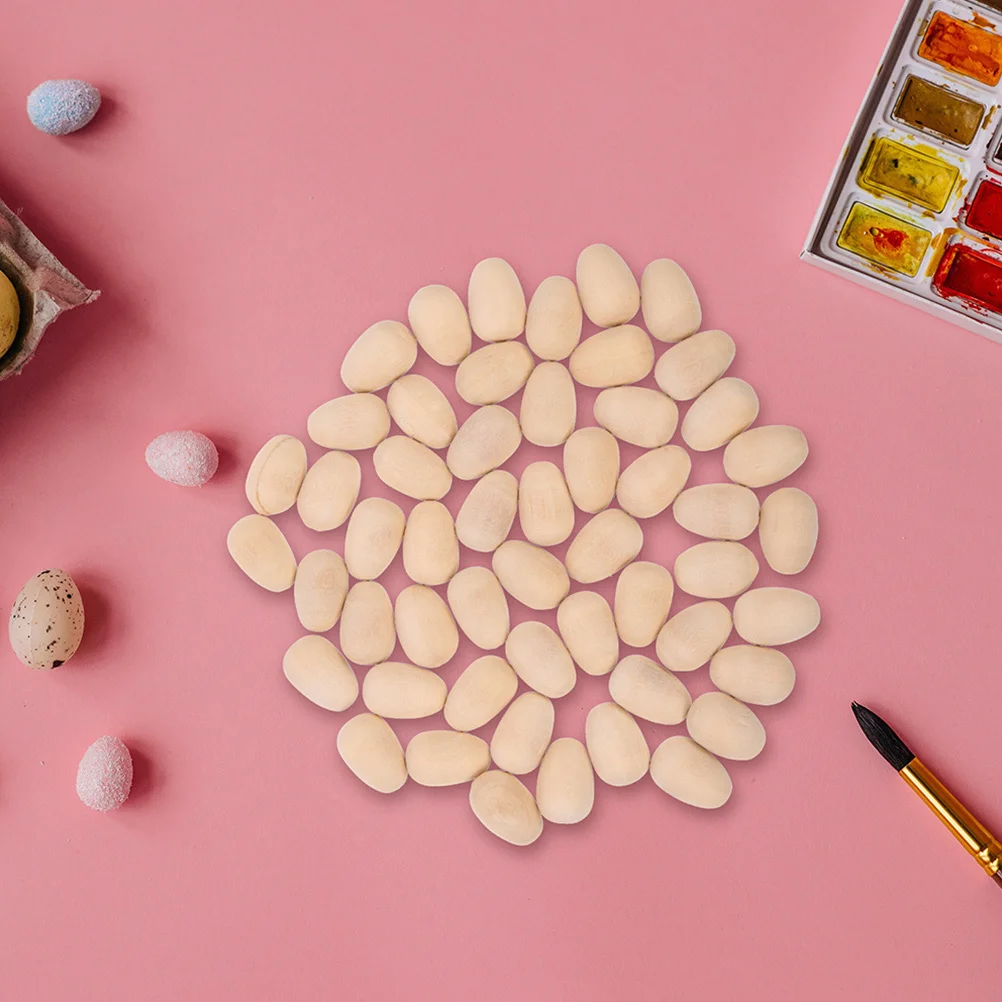 

200Pcs Craft Wood Eggs High Simulation Appearance Realistic Touch for DIY Art Supplies Holiday Decorations Fake Eggs