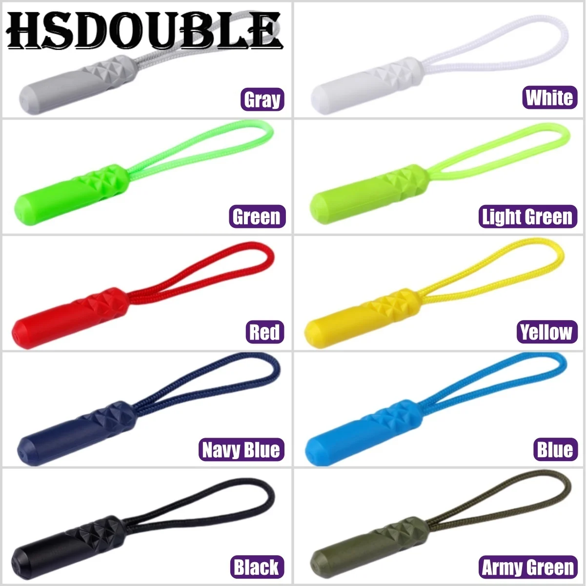 10-50Pcs Colorful Zippers Pull Puller End Fit Rope Tag Replacement Clip Broken Buckle Fixer Suitcase Tent Backpack Zipper Cord - view 2