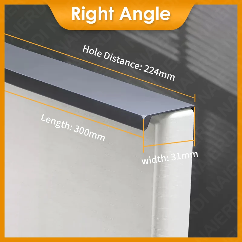 NAIERDI Perle Grau Lange Möbel Griffe Aluminium Legierung 800-1200mm Versteckte Schrank Griffe Schublade Knöpfe Schrank Zieht Hardware