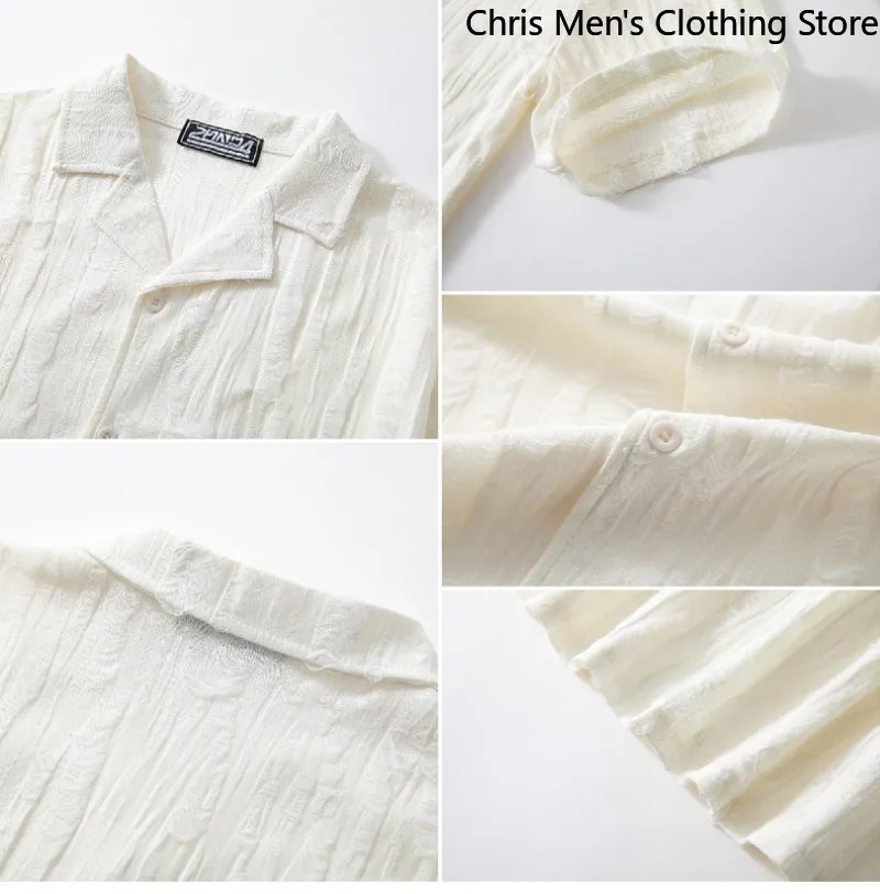 

Summer Men's Business Casual Short-sleeved Shirt, High-quality Cuban Collar Loose and Comfortable No-iron Shirt Men Clothing