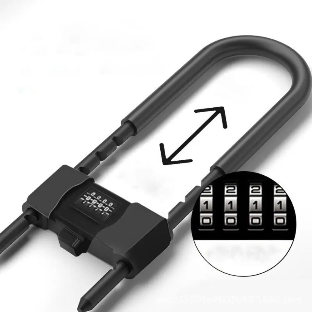 

Adjustable Shackle Combination Lock Long Shackle Heavy Duty Security Padlock Anti-Theft U-Shape U-Shape Security Lock